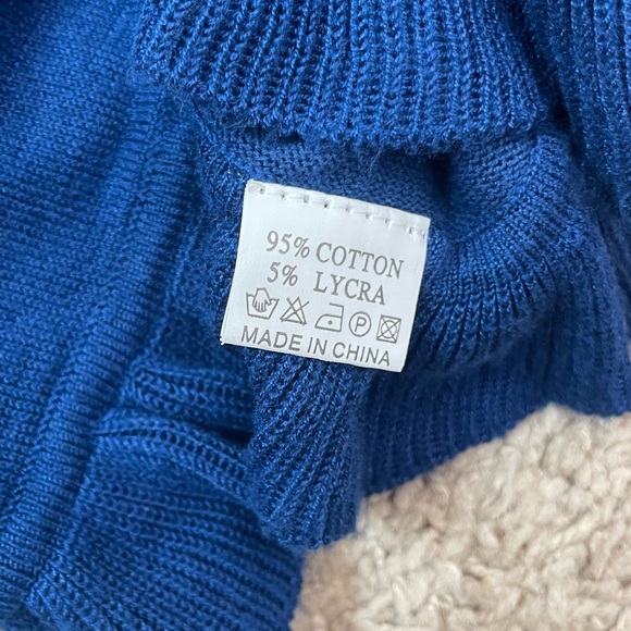 Love Moschino Blue Ruffle Hem Cotton Blend Open Front Waterfall Cardigan Sweater - Picture 9 of 16